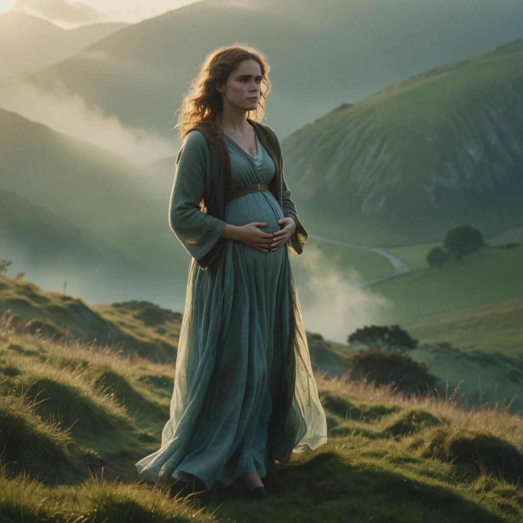 Hermione Granger Portrait on Misty Hillside