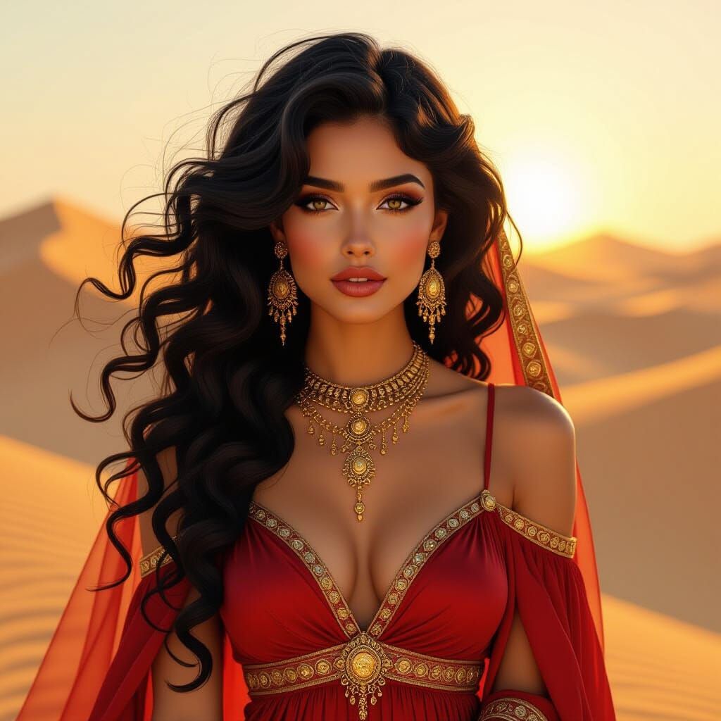 Desert Queen in Art Nouveau Style