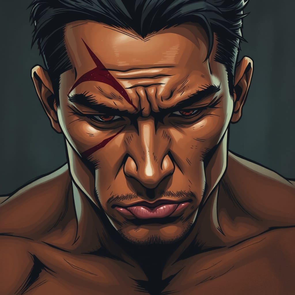 Rugged Filipino Warrior Haunted by Guilt and Regret