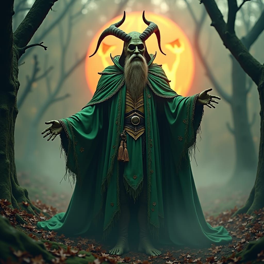 Majestic Halloween Deity in Twilight Realm