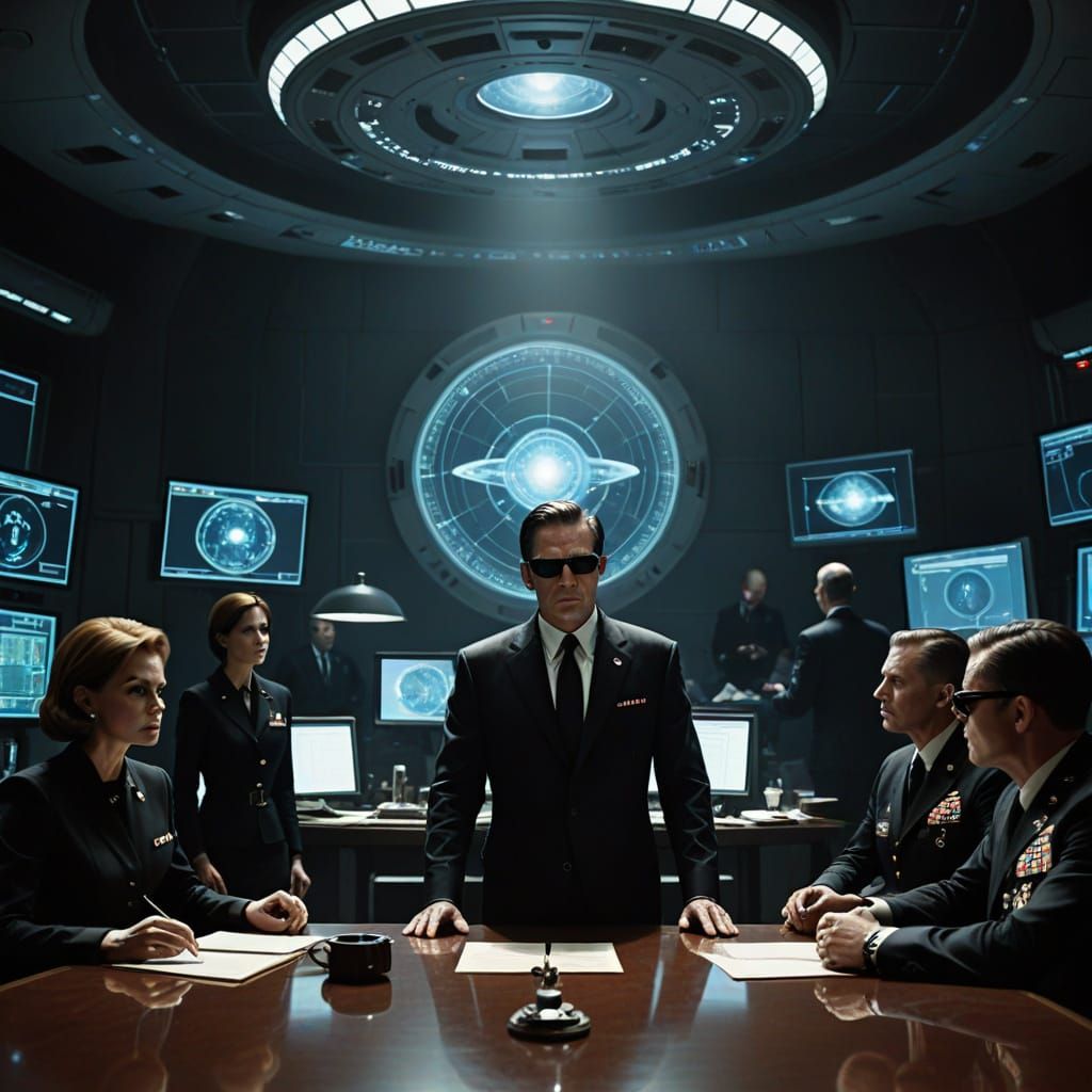 Secret War Room with UFO Hologram