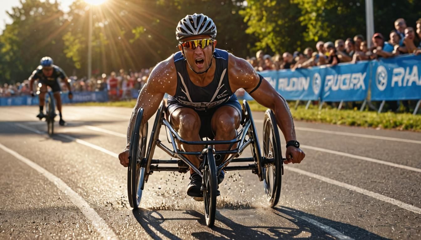 Para-Athlete Wins Wheelchair Race in Golden Hour