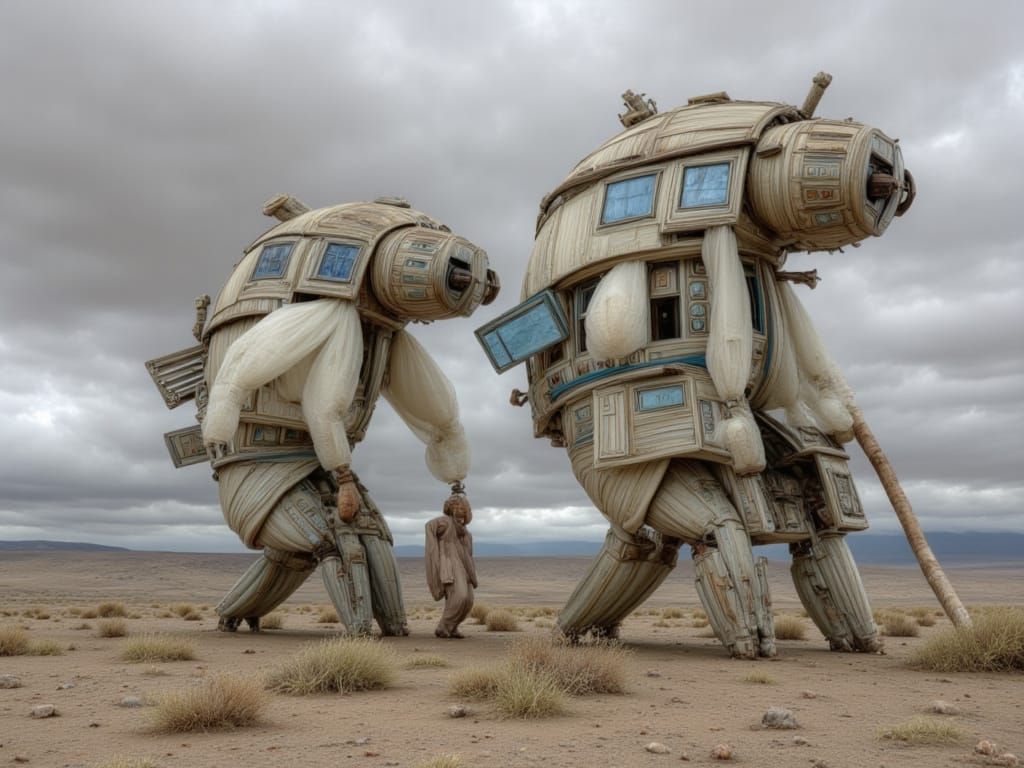 Surreal Desert Nomads in Photo-Surrealism Style