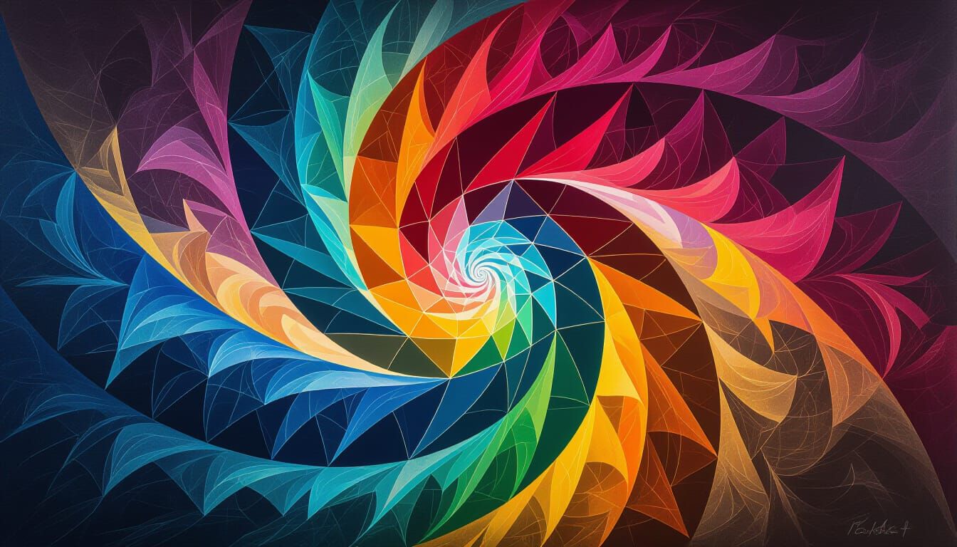 Vibrant Abstract Color Vortex with Intense Energy