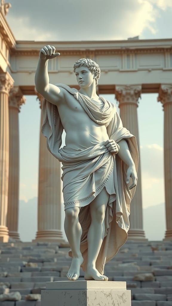 Greek Roman Statue in Classical Style