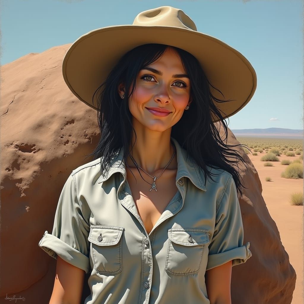 Elf in Outback: Impressionistic Fantasy Oil Painting