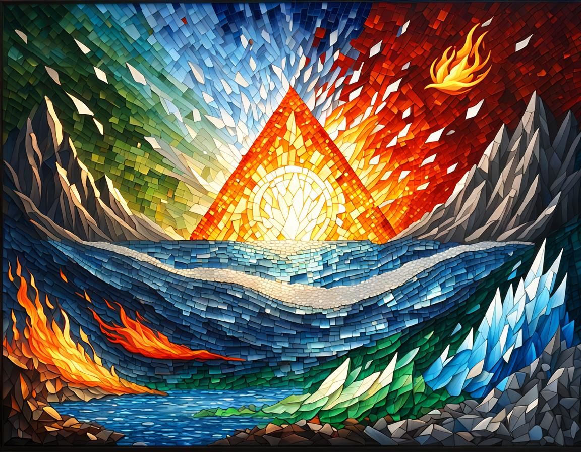 Mosaic of the four elements