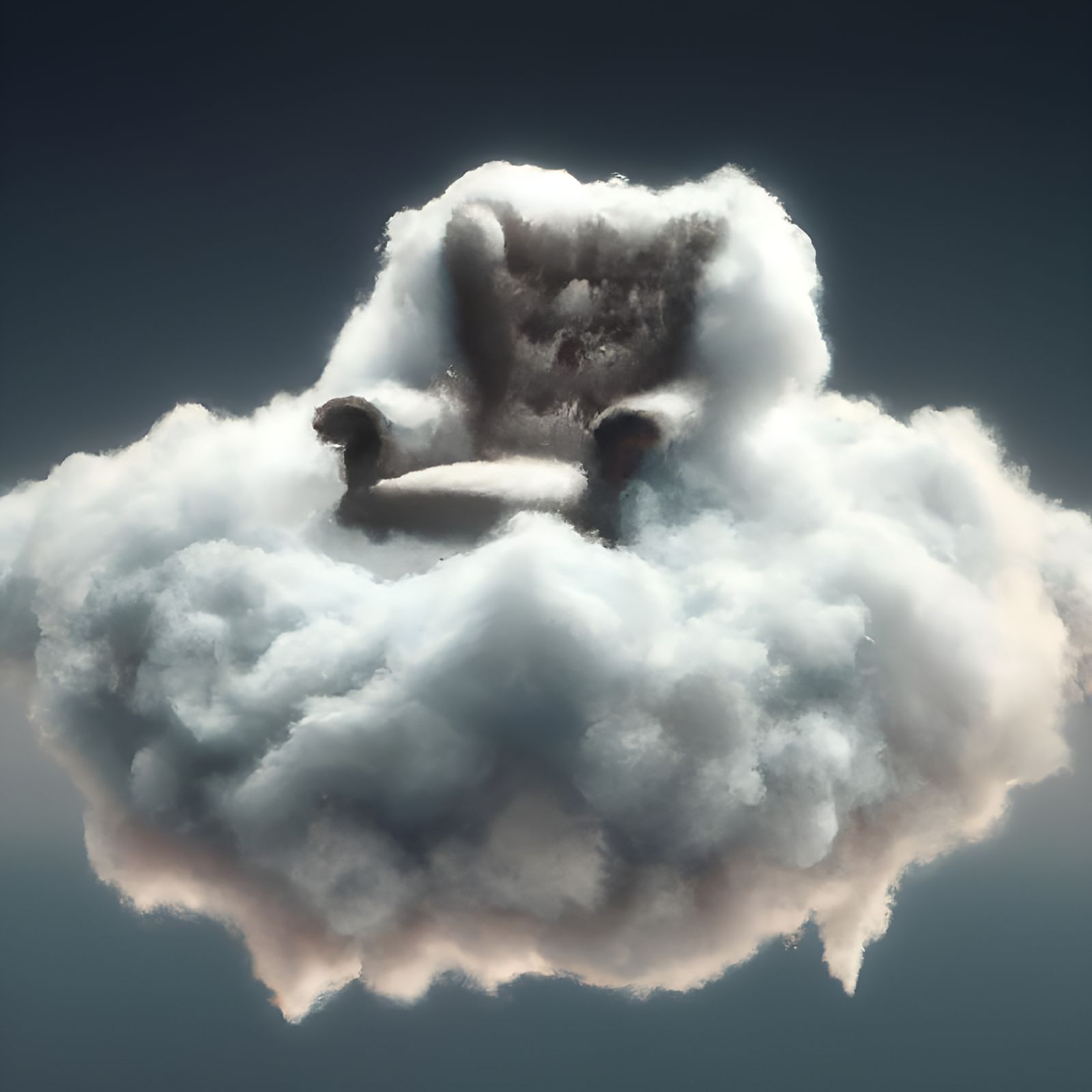 Fluffy Cloud Armchair in Dramatic Digital Painting