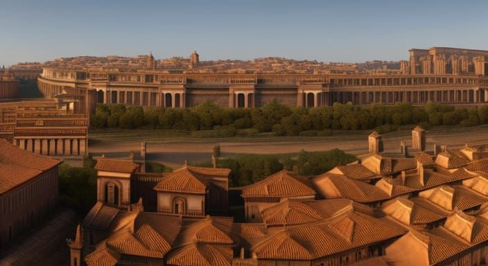 Epic Ancient Roman City Panorama in 3D