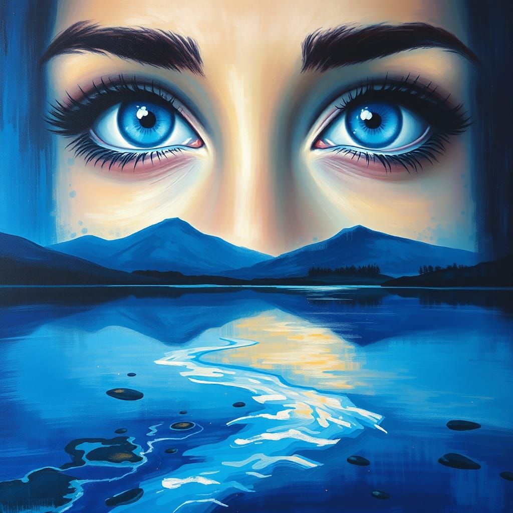Abstract Portrait: Sky Reflections in Blue Eyes