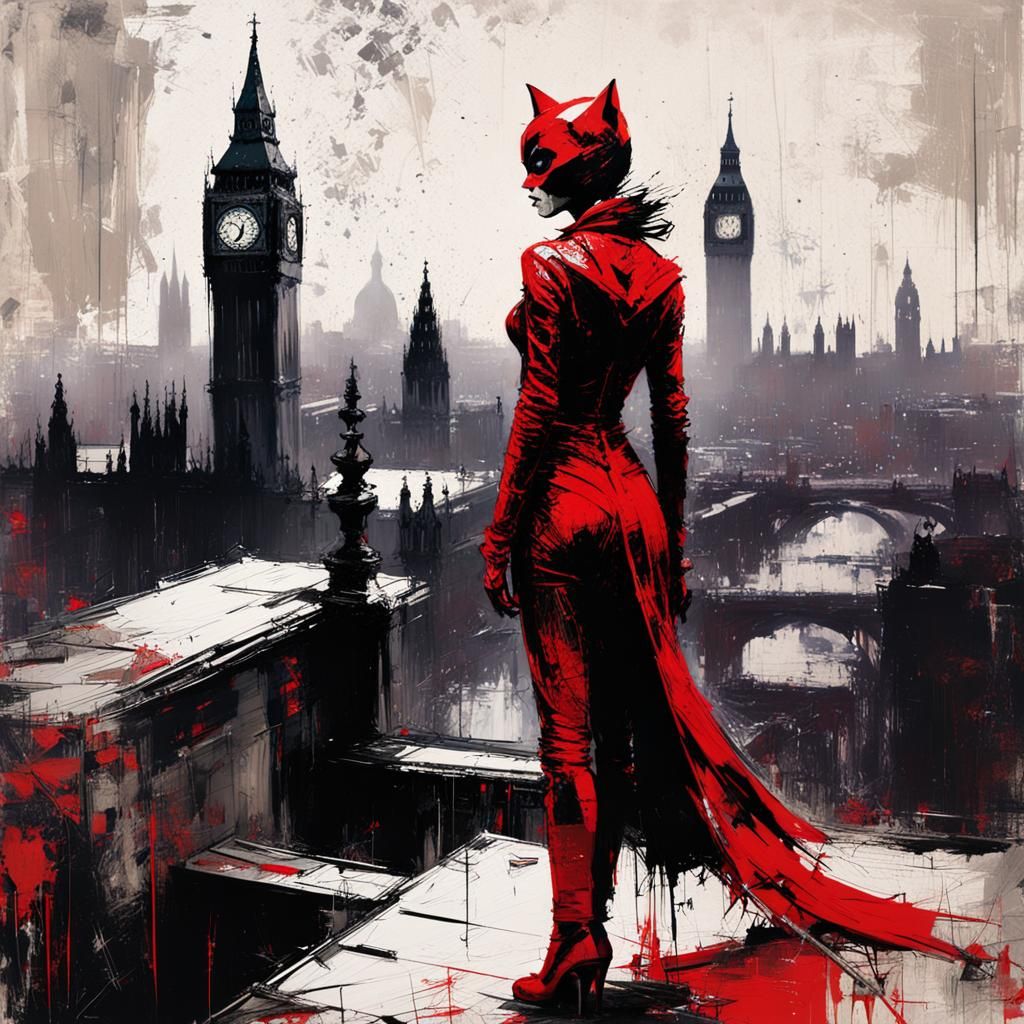 Catwoman in Brutalist London: Distressed Constructivist Art