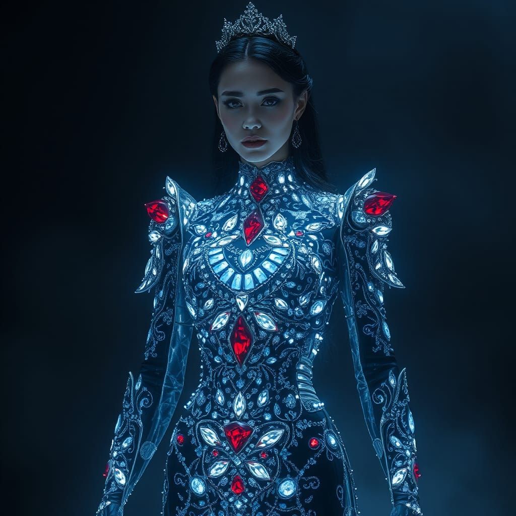 Radiant Crystal Queen in Luminescent Armor