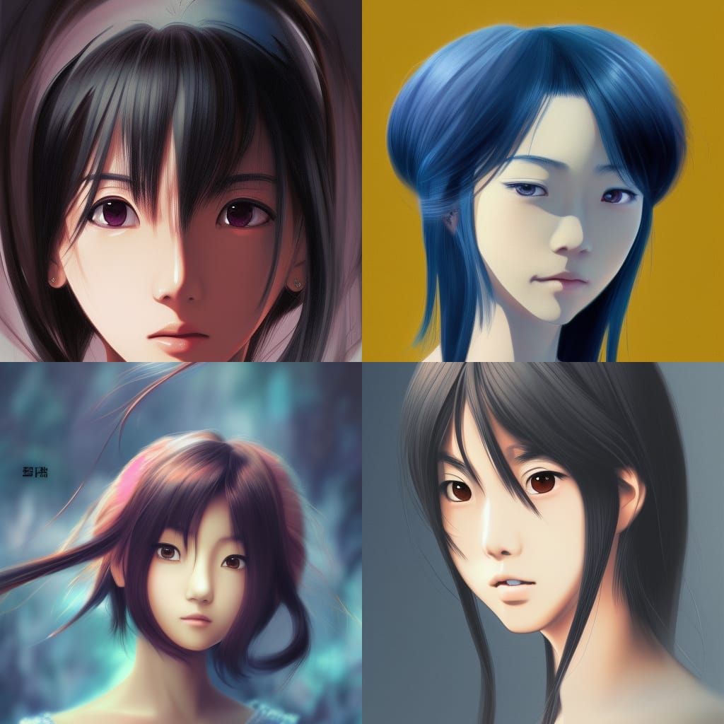 Beautiful Asian Woman in Anime Style