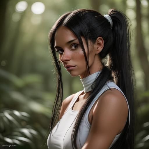 Brunette Rogue in Forest at Sunset: Professional Photography