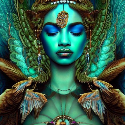 Winged Goddess: Elaborate Fantasy Illustration