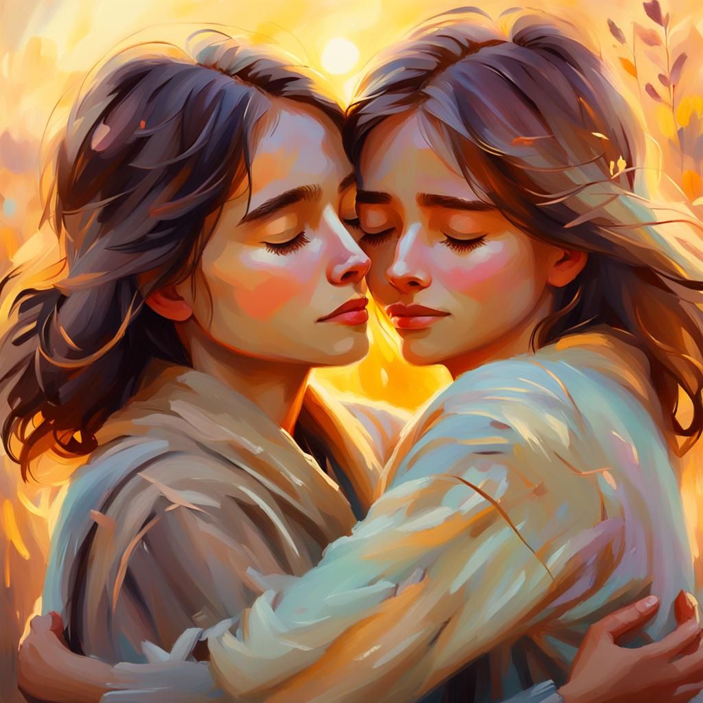 Intimate Embrace in Warm Golden Light