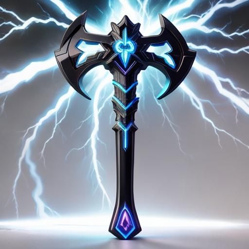 Glowing Runes Adorn Bioluminescent Axe