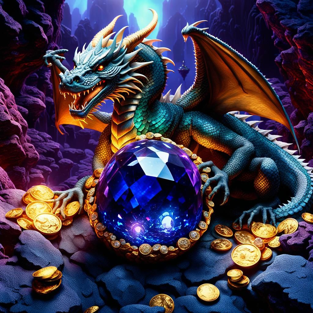 Dragon's Lair Treasure Trove in Matte Painting Style