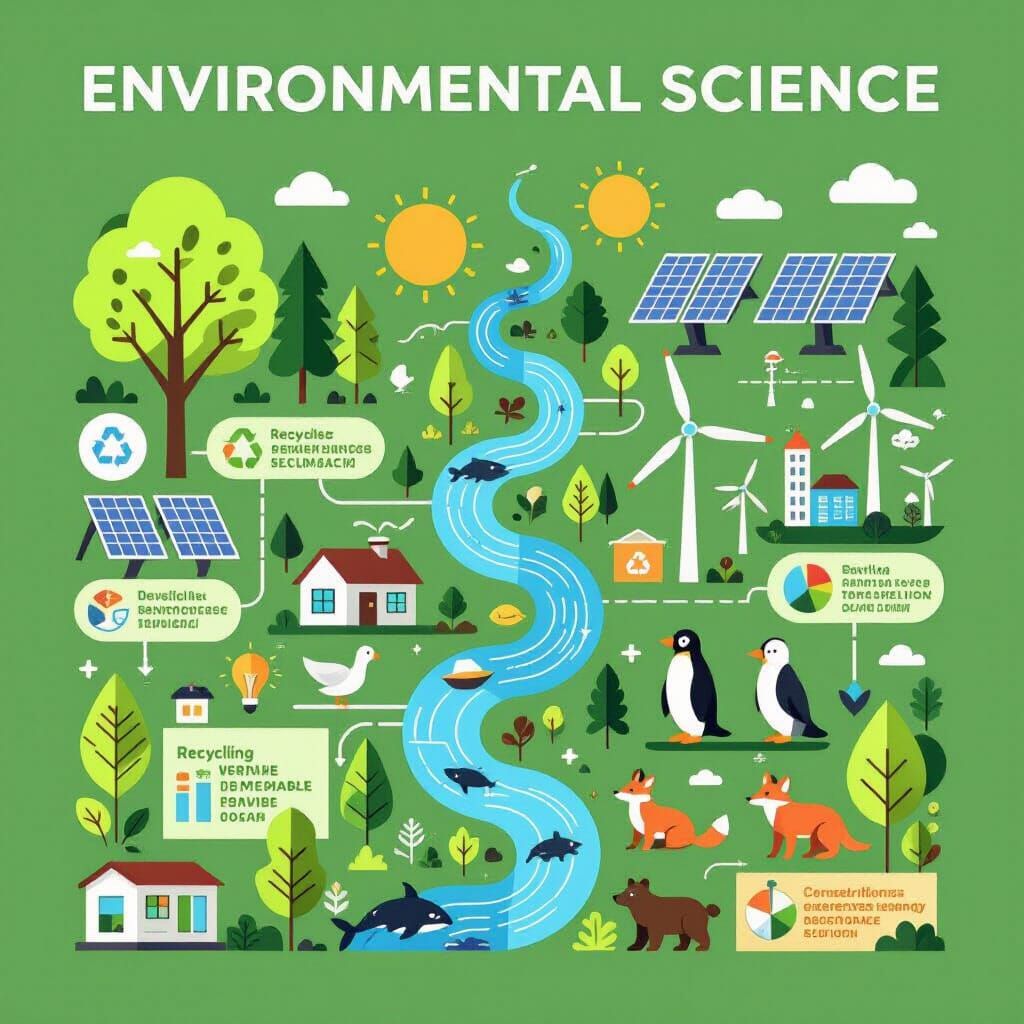 Infographic Explaining Environmental Science with Clean Desi...