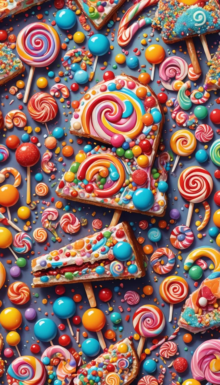 Candy Sandwich in Whimsical Candyland: Digital Illustration