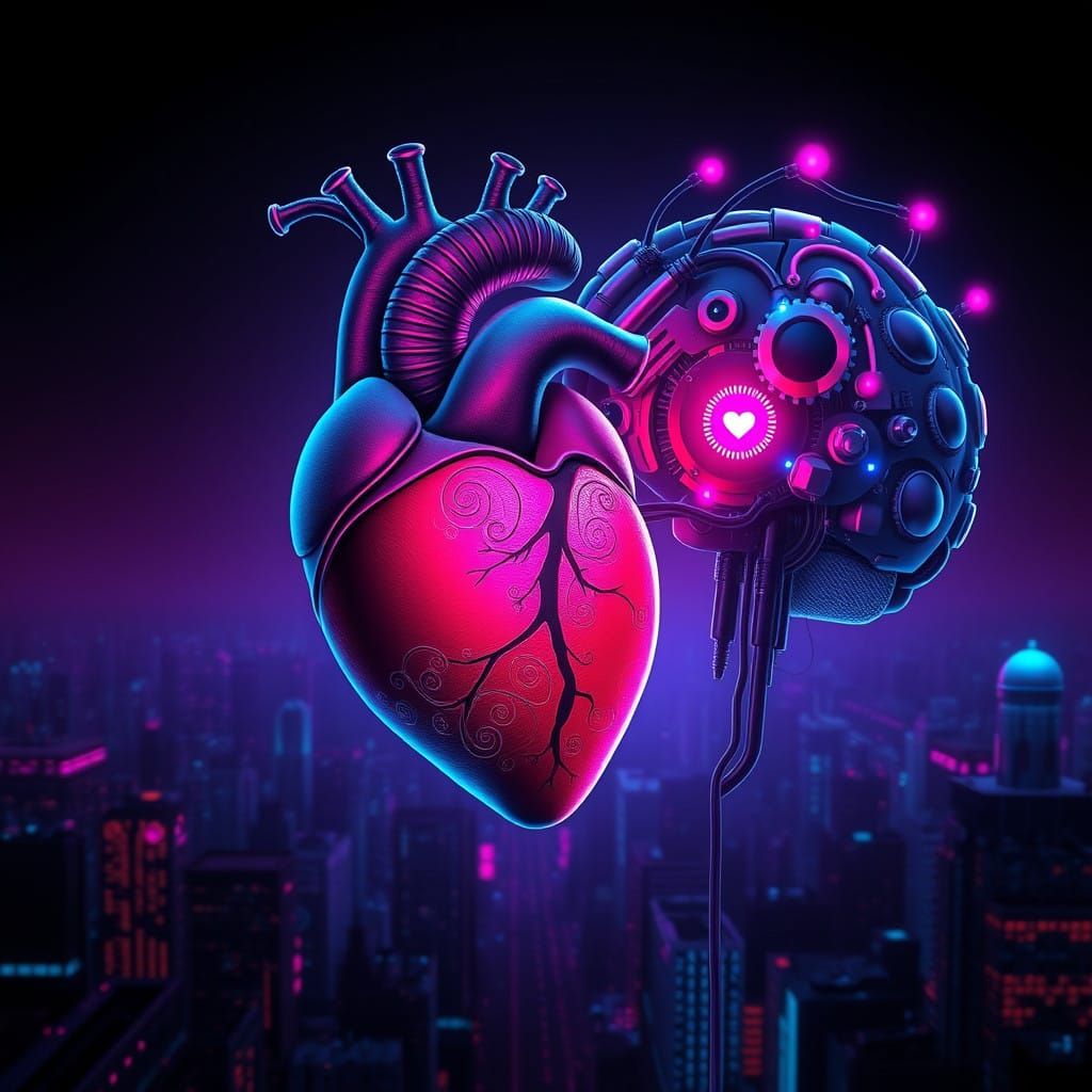 Cyberpunk Heart Whispers Secrets to Mechanical Mind