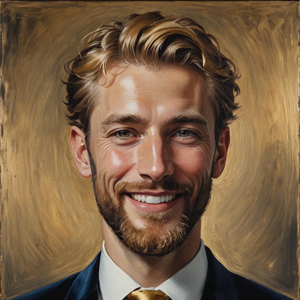 Smiling Blond Man in Velvet Suit: A Dutch Master Portrait