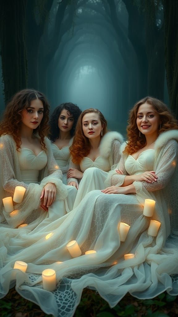 Ethereal Aristocrats in Mystical Spanish Moss Forest