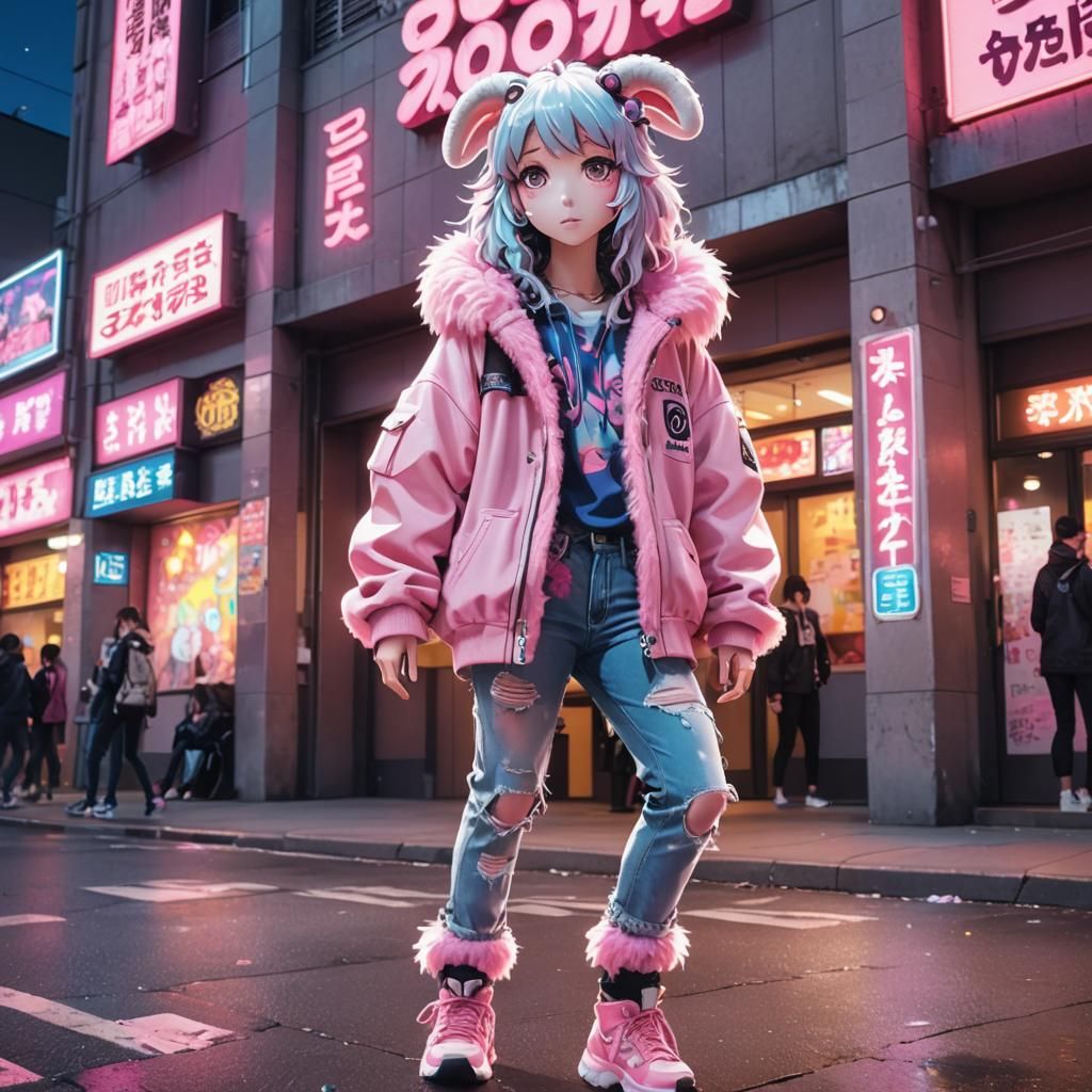 Grungy sheep girl