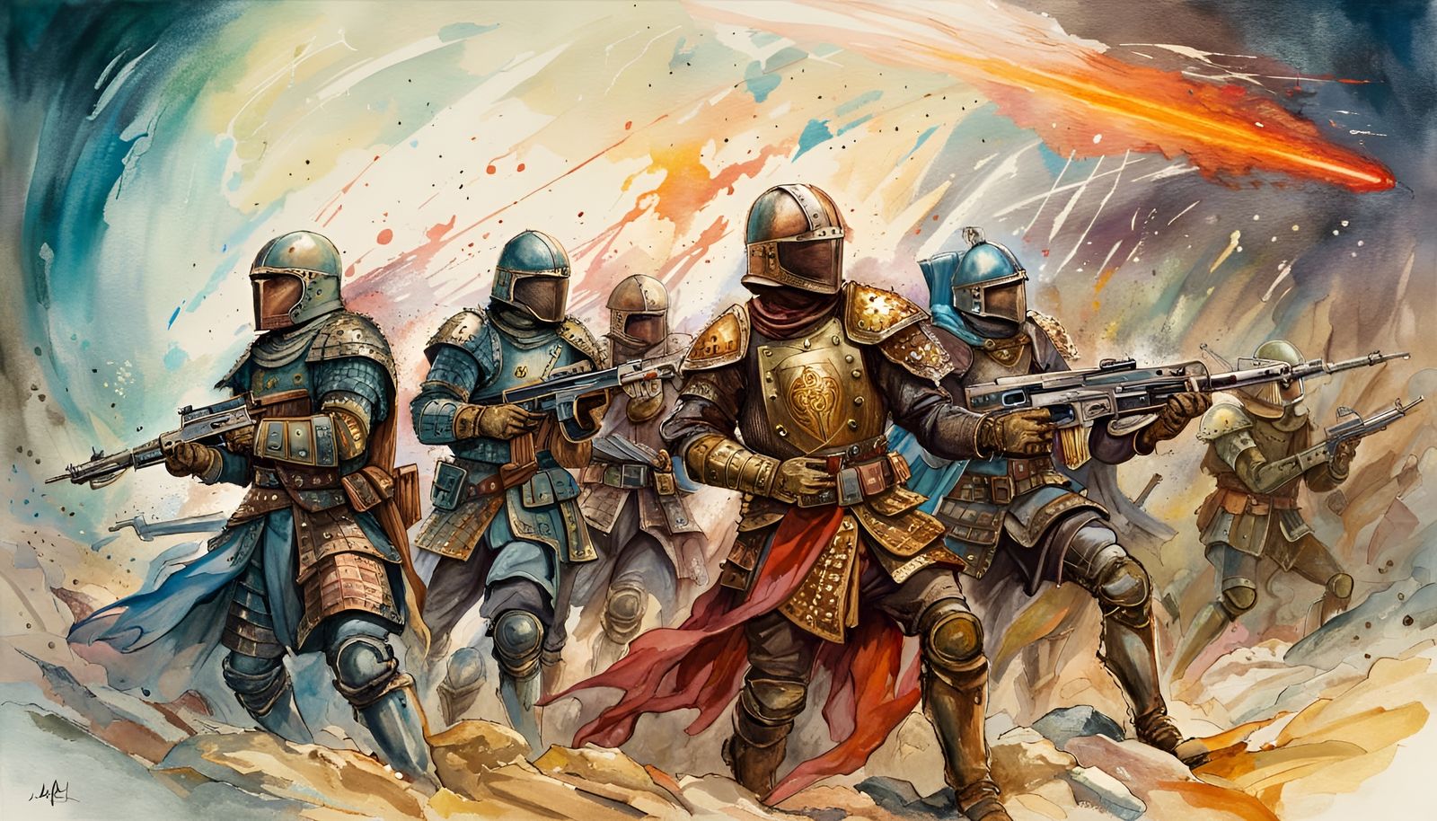 Medieval Soldiers in Futuristic Laser Battle