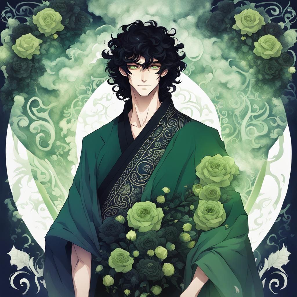 Elegant Anime Man in Arcane Toga