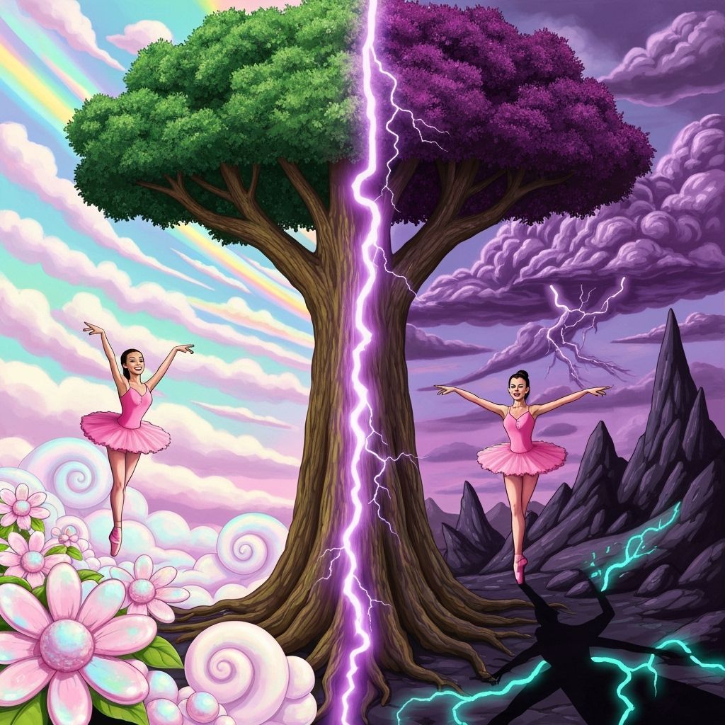 Dual Ballet Dancers in a Split World