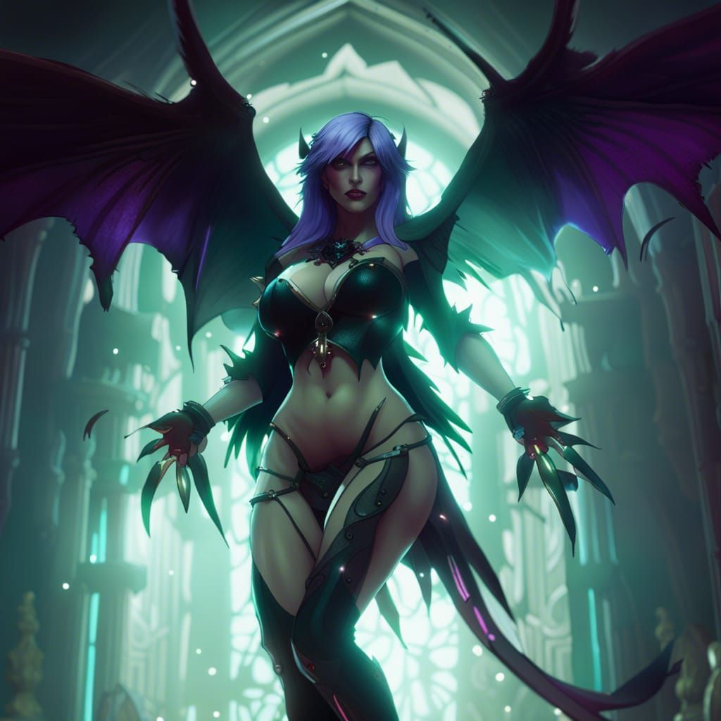Morrigan Aensland: Dark Fantasy Concept Art