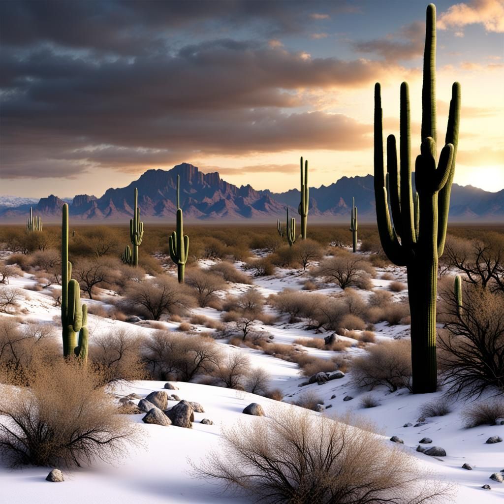 Sonoran Desert in Winter: A Matte Painting