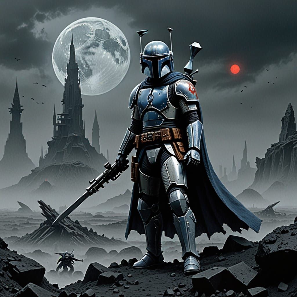 Jango Fett Amidst Bogden's Ancient, Toxic Ruins