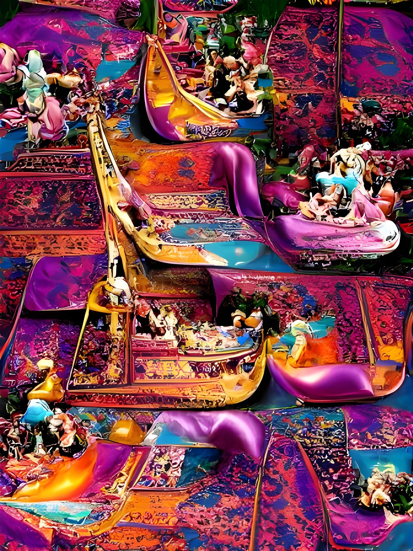Colorful Magic Carpet Ride in Maximalist Style