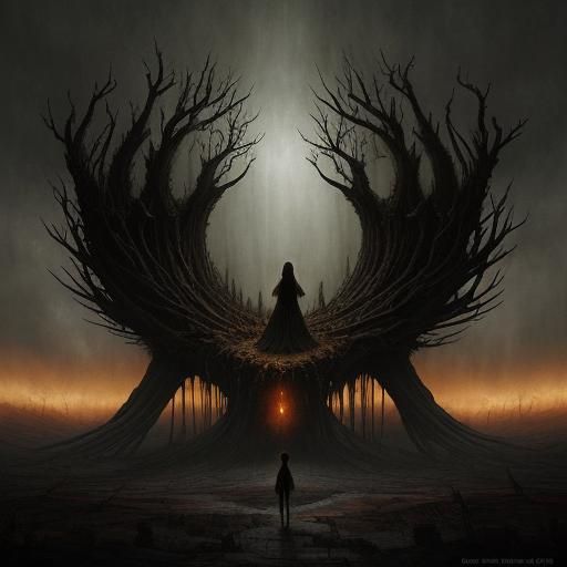 Dramatic Digital Painting of Despair and Sorrow