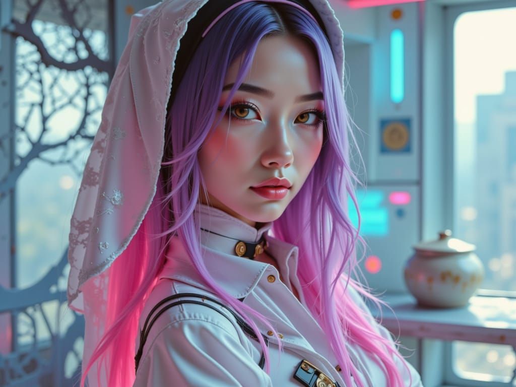 Fairycore Nun CHUNGHA in Pastel Techwear