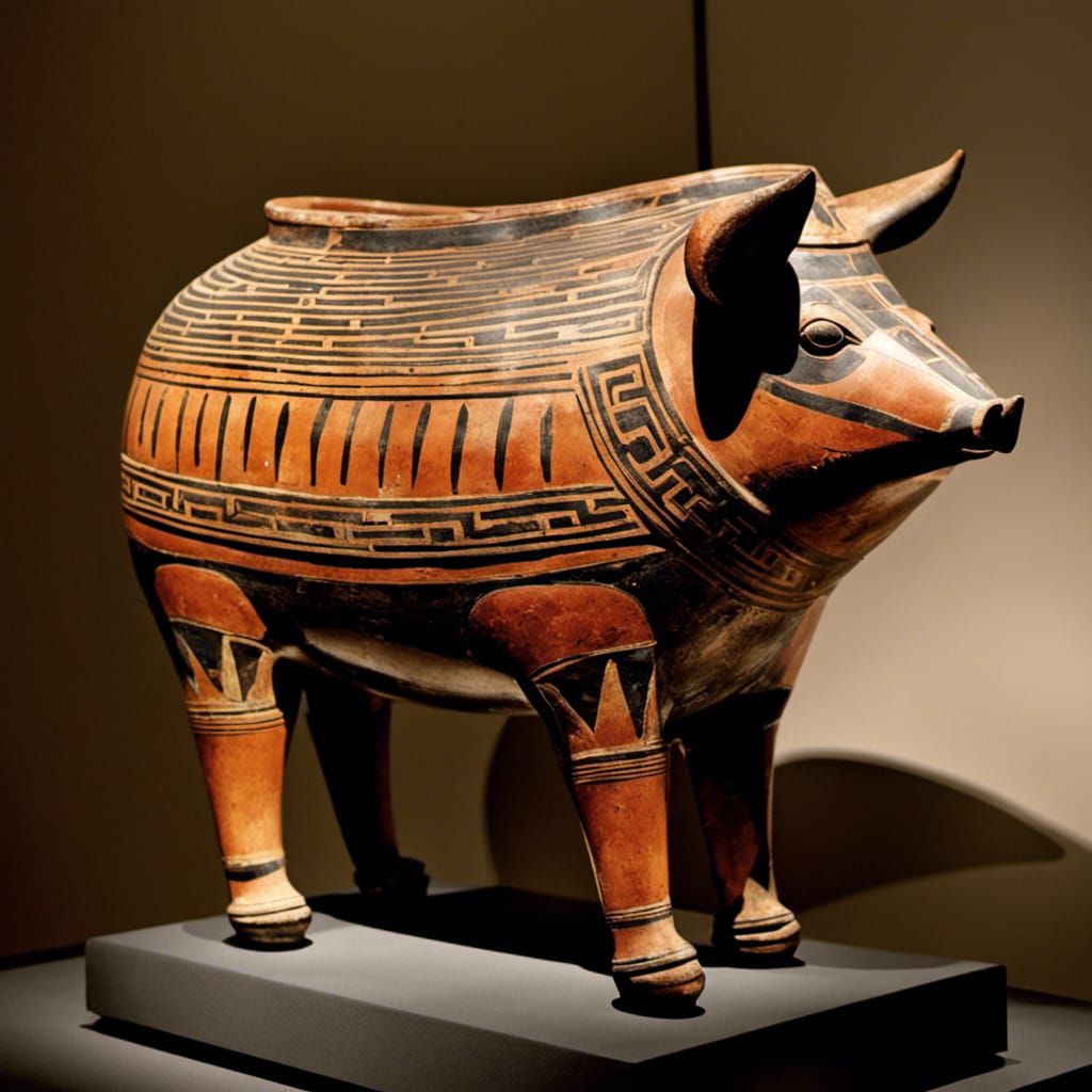 Etruscan Ceramic Boar Vessel, 600-500 BC