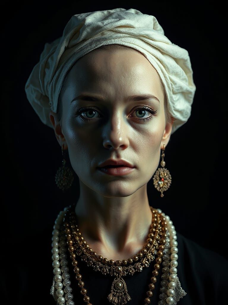 Surreal Minimalist Portrait in Chiaroscuro Style