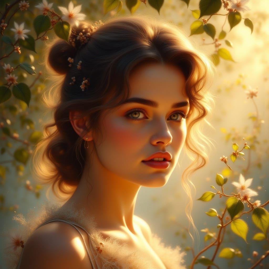 Serene Male Portrait in Neo-Impressionist Style