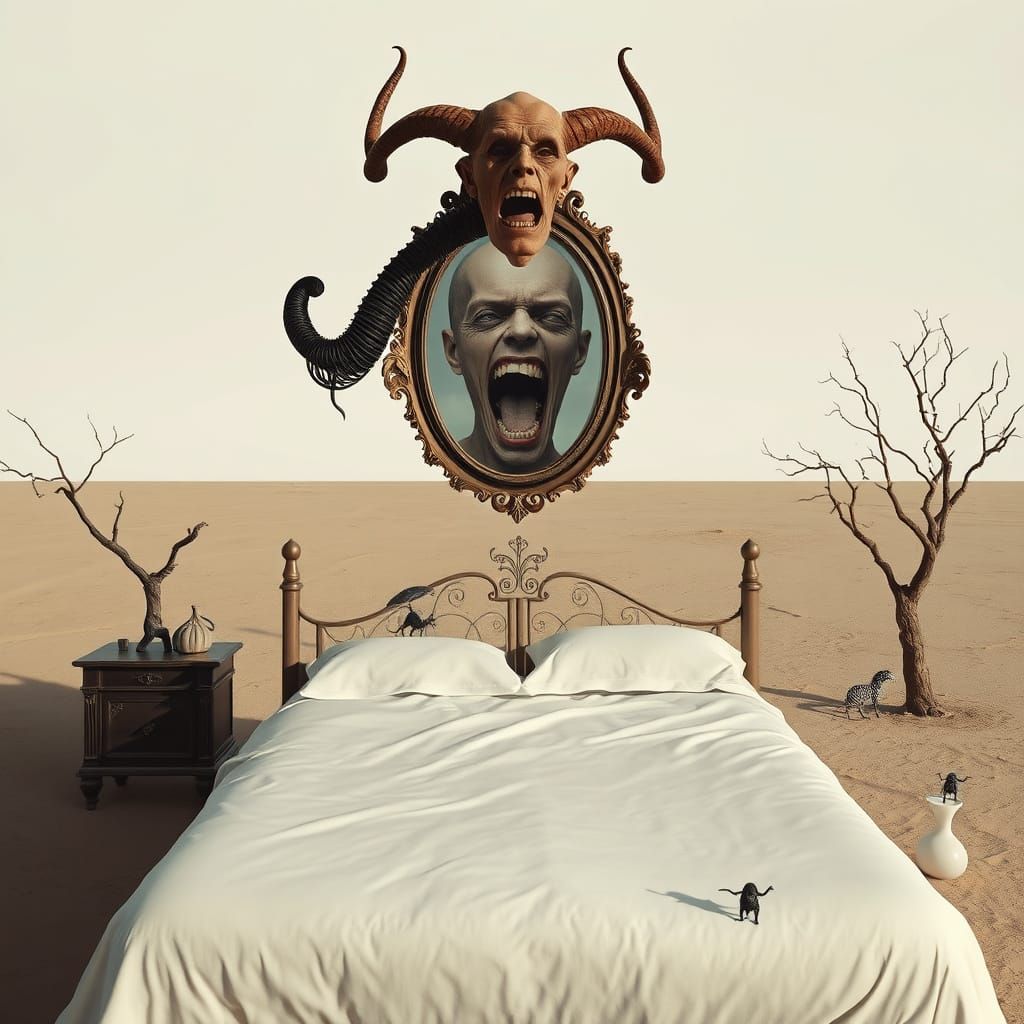 Surreal Desert Dreamscape in Dalí Style