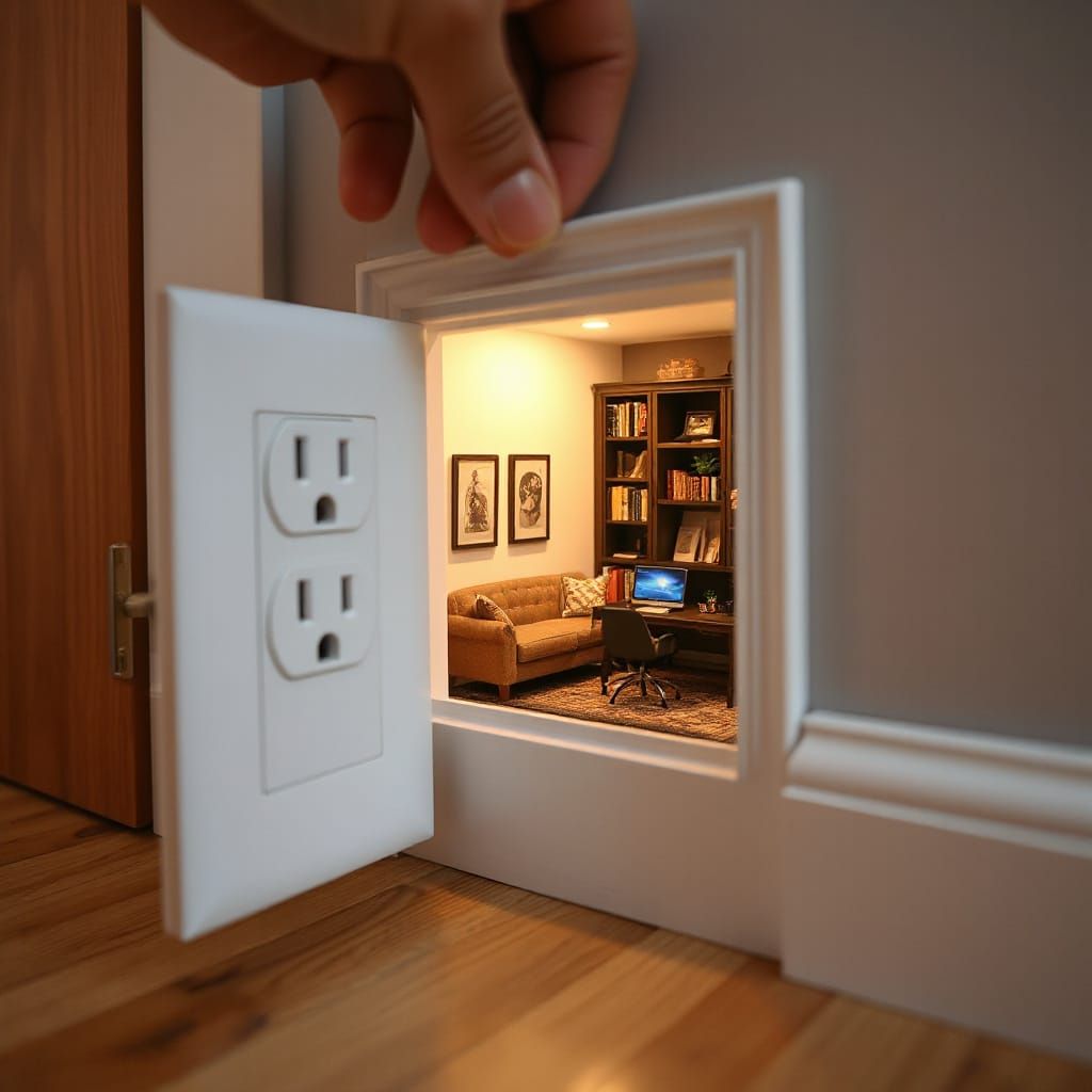 Miniature Room Hidden Behind the Wall Baseboard