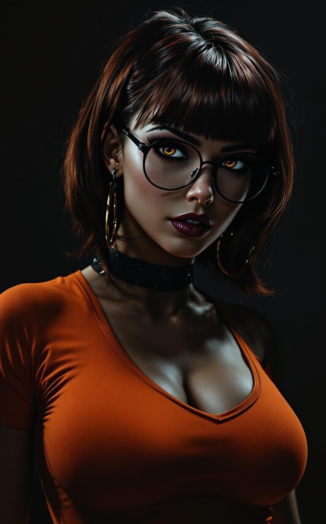 Ultra Realistic Velma from Scooby-doo in Intense Gothic Styl...