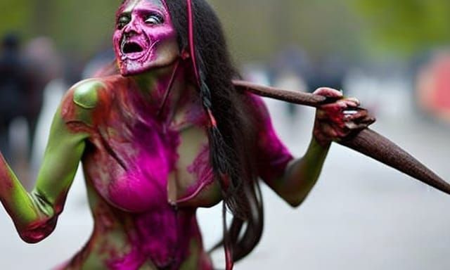Zombie Feast: Woman in Body Paint
