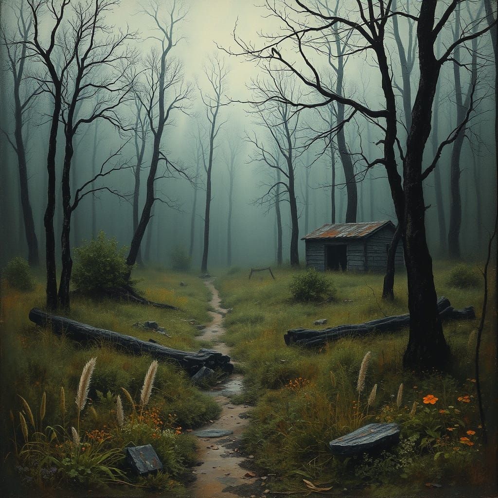 Impressionist Landscape in Gouache and Watercolor, reminisce...