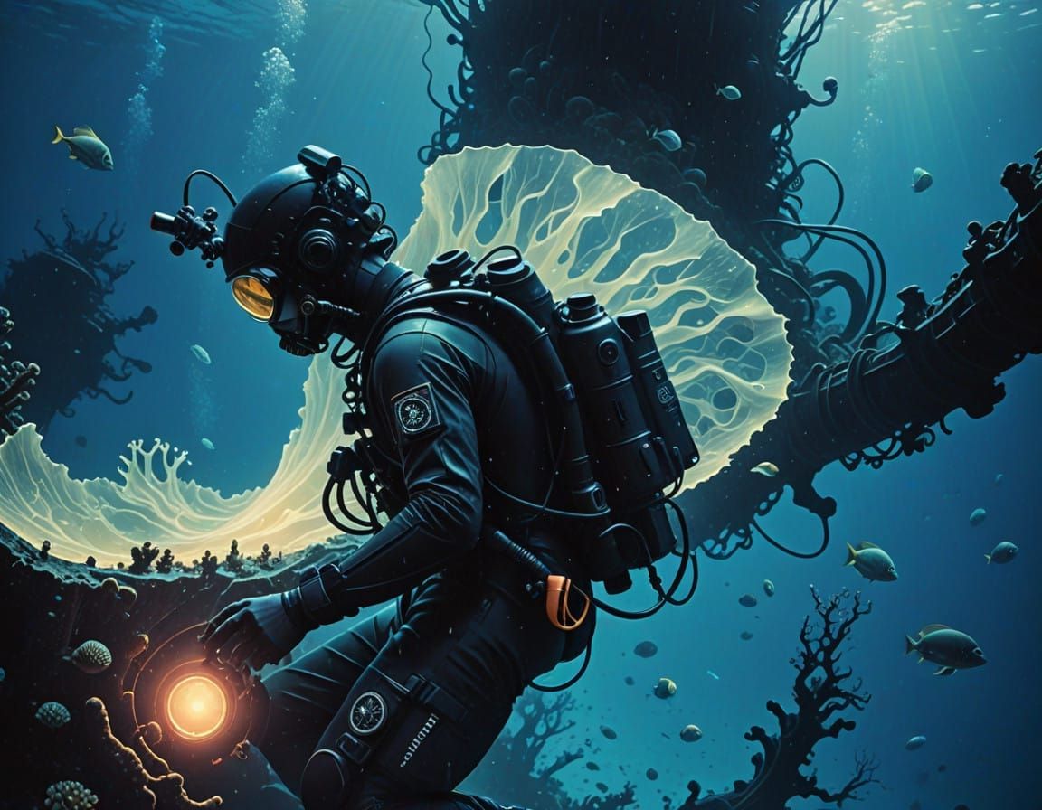 Diver Discovers Mysterious Ocean Life in Deep Dark Waters