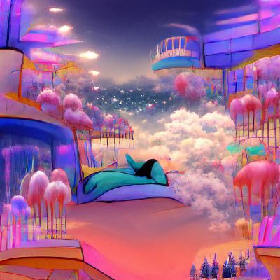 Surreal Dreamland Landscape in AI Art