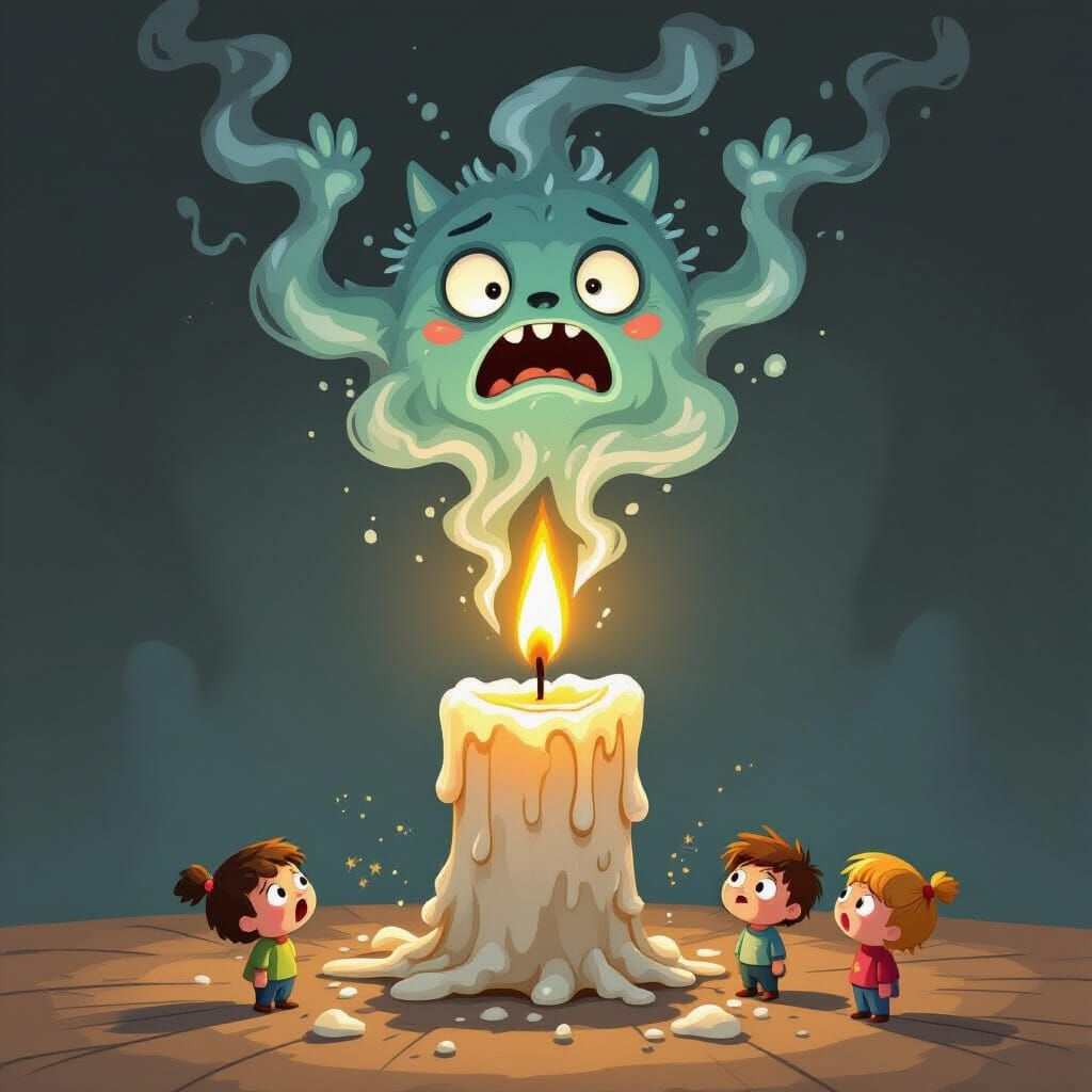Eerie Candle Smoke Creates a Frightening Specter