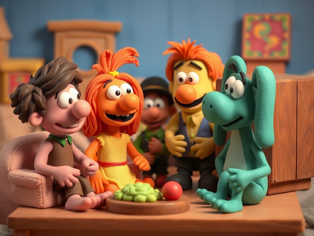 Charming Claymation Scene from TV Show