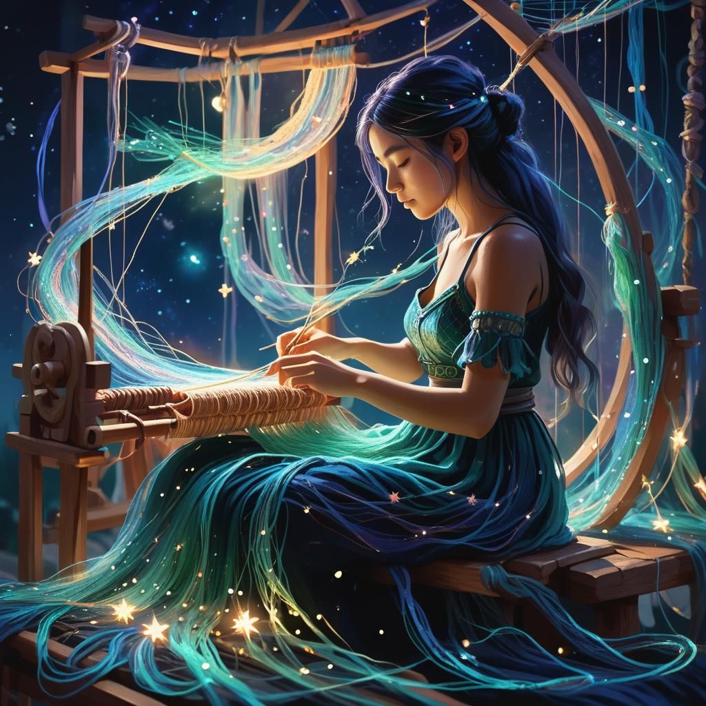 Fantasy Weaver at the Loom of Dreams
